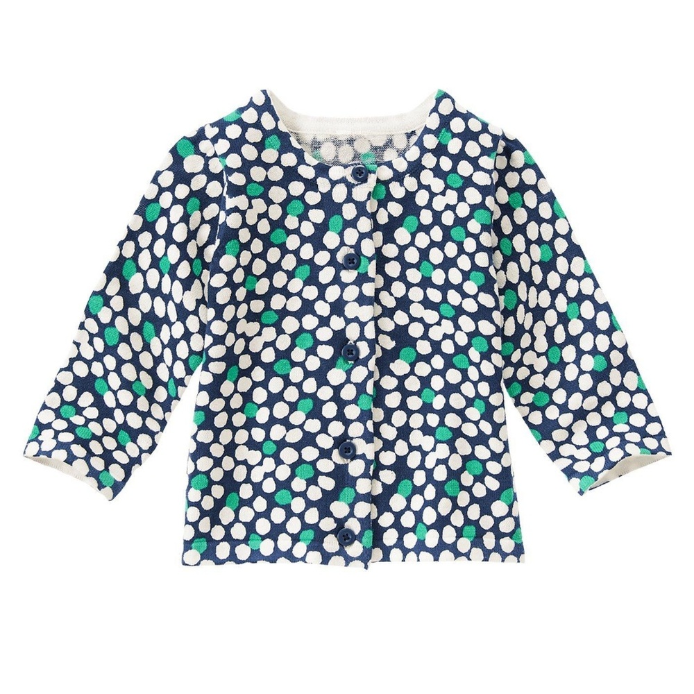 Gymboree Baby Girl 3-6 M Teal Dot Cardigan Sweater